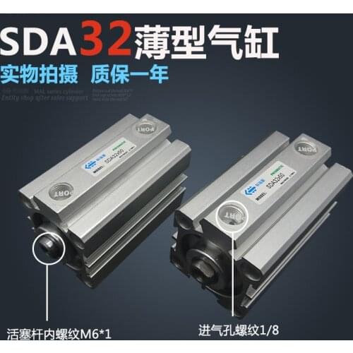 SDA32*70 Free shipping 32mm Bore 70mm Stroke Compact Air Cylinders SDA32X70 Dual Action Air Pneumatic Cylinder