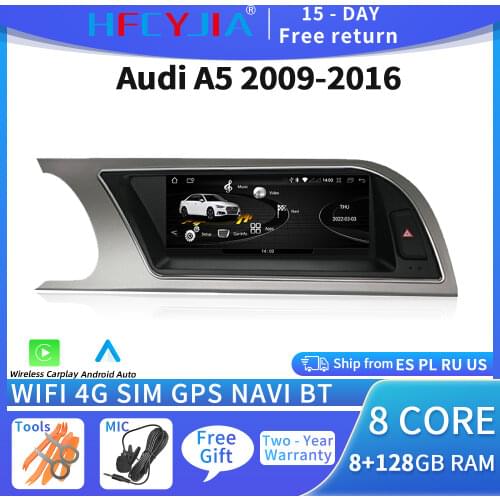 Android 10 System Car GPS Navi Screen For Audi A5 2009-2016 IPS Touch 2+32G RAM WIFI Google Carplay BT Multimedia Stereo