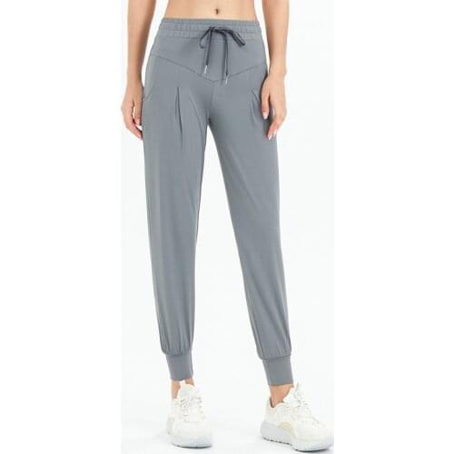 Leisure Anti-sweat Waist Drawstring Fitness Sports Pants Workout Joggers Women Loose Exercise Running Gym Pocket Sweatpants 3XL