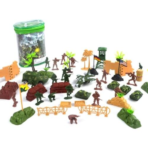 Static Military figures model toy 60 accessories war scene sand table plastic small soldier toy suit for Children Gifts