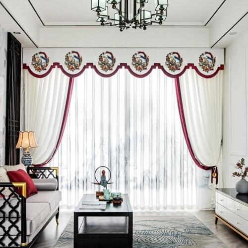 Curtains for Living Room New Chinese Style Chinese Style Living Room Luxury Villa Curtain Mantle Study Dining Room Bedroom