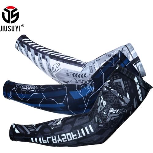 1 Pair Unisex Cooling Arm Sleeves Cover Sports Cycling Running UV Sun Protection Anti-Slip Arm Warmers Elastic Cuffs Men Women