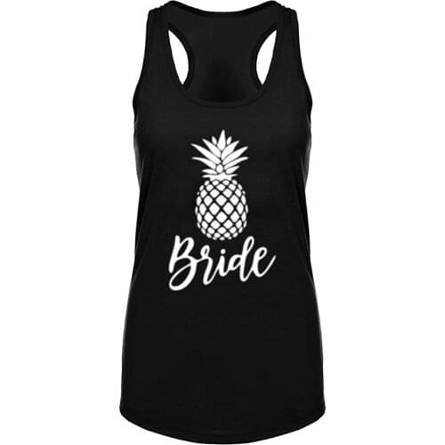 Lyprerazy Womens Bride Pineapple Fitness Workout Racerback Tank Tops Summer Funny Letter Print Tank Top