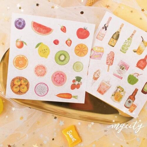 2 Sheets/pack Cute Unicorn Food Travel Stationery Sticker Scrapbooking Planner Journal Diary Diy Craft Decorative Label
