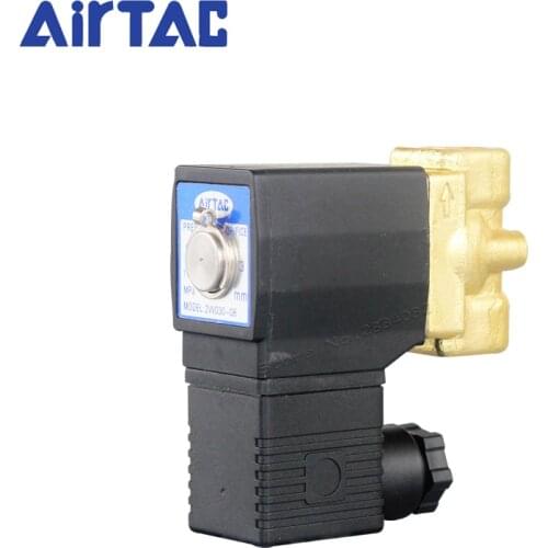 2 Way 2 Position 1/4" IP65 Pneumatic Air Water Oil Solenoid Valves DC 24V AC 220V 2W030-08 AirTac
