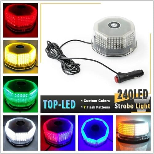 240LED Stroboscopes Police LED Lights LED Car Strobe Emergency Lights Flash fso Car Strobe Light Bar Roof Top 12V