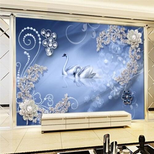 3D photo wallpaper Blooming rich diamond flowers TV background wall bedroom wallpaper high quality Living room mural