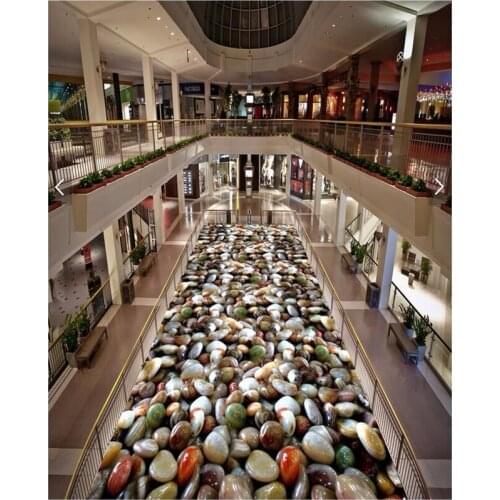 Beibehang 3D wall sticker HD color pebbles Waterproof Bathroom Floor painting kitchen PVC Wall paper Self-adhesive Floor mural