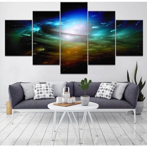 5 Panel Earth Canvas Art Picture Space Art Prints Modern Abstract Painting Cosmos Universe Canvas Pictures For Home Decoraction