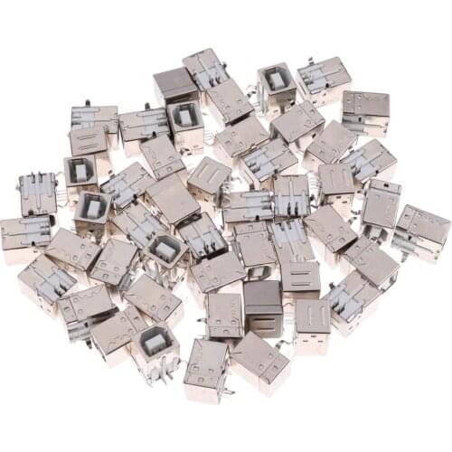 50x USB Type B Female Socket 90 Degree SMT Soldering Jack Connectors