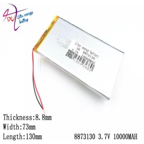 Rechargeable lipo battery cell 3.7 V 8873130 10000 mah tablet battery brand tablet gm lithium polymer battery Free shipping
