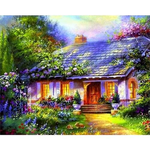 B348 11CT/14CT/18CT/25CT/28CT oil scenery patterns Counted Cross Stitch DIY Cross Stitch Kits Embroidery Needlework Sets