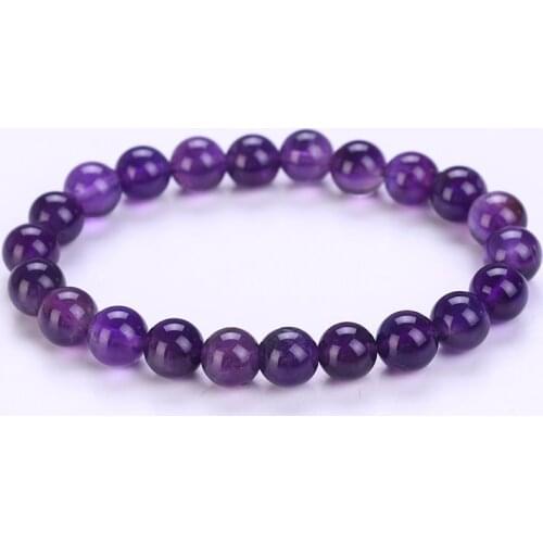 Natural Transfer Luck Purple Amethysts Bead Bracelet Chakra Yoga Volcanic Stone 8mm Round Stone Beads Bracelets For Women