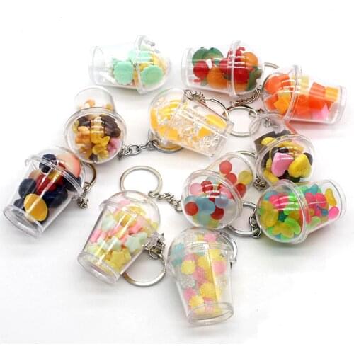 Simulation Snacks Popcorn Candy Cup Keychain Student Couple Bag Decor Pendant Kids Educational Toys for Children Gifts