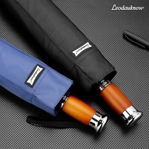 Business Folding Automatic Umbrella Rain Women Auto Luxury Big Windproof Umbrellas Rain for Men Black Coating B50