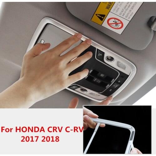 For HONDA CRV C-RV 2017 2018 Trim Decor Frame Car Interior Dome Reading Light Lamp Frame Carbon Fiber Cover Interior decoration