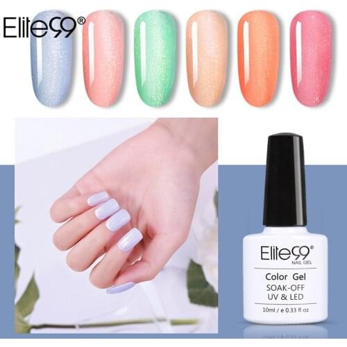 Elite99 10ml Nail Art Glossy Glitter Nail Gel Polish Colorful Highlight Gel Varnish UV LED Lamp Top Base Coat Primer For Nails