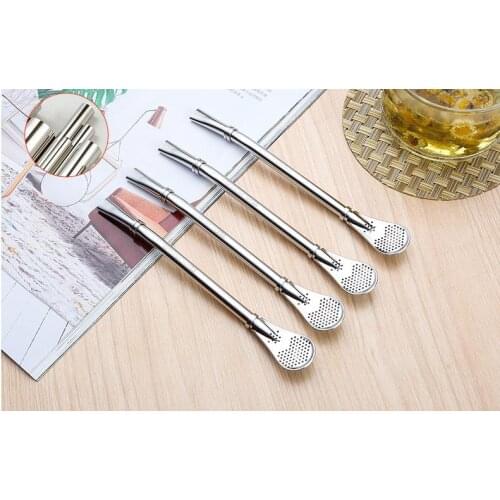 500pcs Stainless Steel Drinking Straw Filter Handmade Yerba Mate Tea Bombilla Gourd Washable Tea Tools Bar Accessories SN130