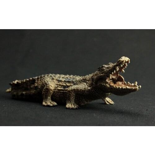 18CM LONG Zoos model toy Wild Animal World crocodile Nile whale Furnishing props model wild crafts room Home