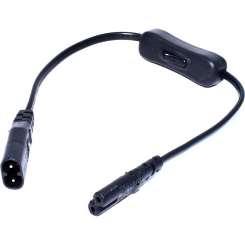 C7/C8 Power "8" Figure Adapter Converter Cable with On/Off Switch ,European IEC320 C7 Female to C8 Male Plug Extension Cord