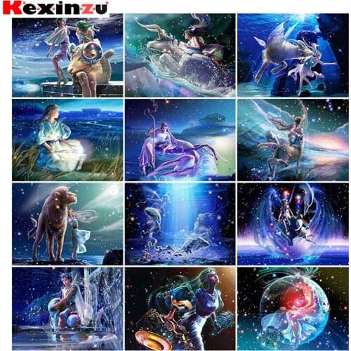 Kexinzu Full Square/Round Drill 5D DIY Diamond Painting "12 constellations" 3D Embroidery Cross Stitch 3D Home Decor Gift