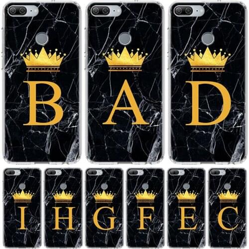 Crown Custom 26 Letter A Cover Phone Case for Huawei Y5 Y6 Y7 Y9 2019 Honor 8A 8S 8X 7A 7X 9 10 20 Lite Pro 10i20i Y9S Coque She
