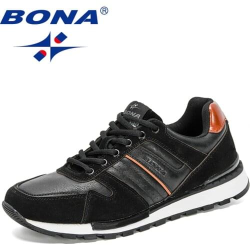 BONA 2021 New Designers Suede Running Shoes Men Outdoor Walking Sneakers Man Lightweight Jogging Footwear Mansculino Comfortable