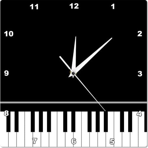 Square Wall Clock Piano Keys Modern Minimalist Wall Clock Silent Movement Pianist Musician Home Decor Wall Art