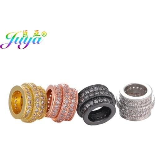 Juya DIY Beading Jewelry Tube Beads Supplies Handmade Big Hole Copper Charm Beads For Natutal Stones Beadwork Jewelry Making