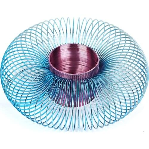 Metal Rainbow Circle Funny Classic Wave Spring Circle Children Gift Kids Science Toys Multi Color 48x58mm