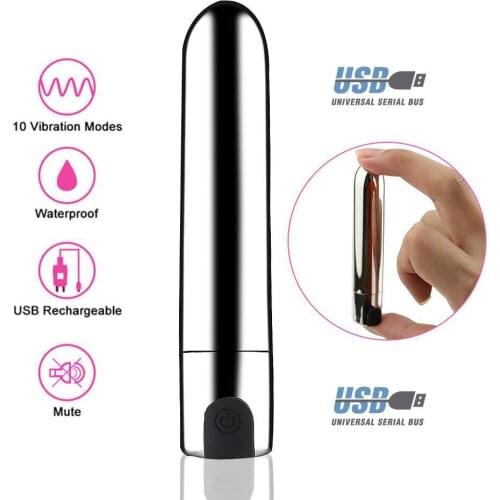 Taoboo Mini Bullet Vibrator G Spot Stimulator Rechargeable Clitoral Sex Toys for Women USB Charge 10 Speed Strong Vibration