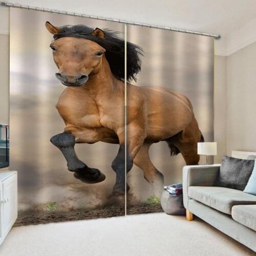 Beautiful Photo Fashion Customized 3D Curtains horse curtains 3D Window Curtains For Living Room Bedroom