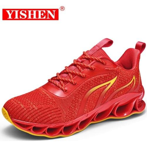 YISHEN Mens Flame Printed Sneakers Men Sports Shoes Comfortable Casuals Running Shoes Outdoor Men 2021 Athletic Shoes