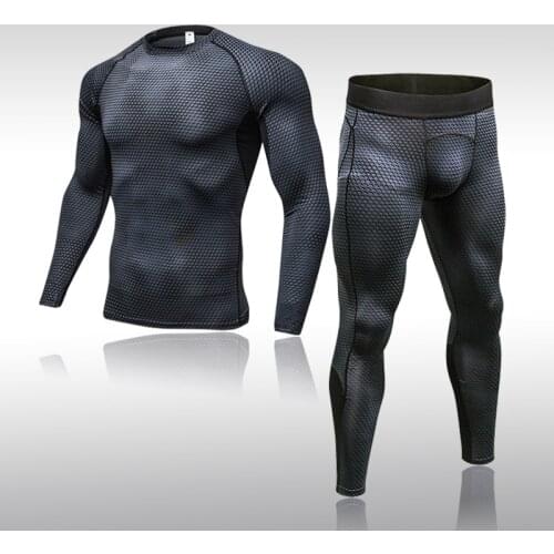 Men Running Suit Compression Clothing Mens Tracksuit Jogging Longsleeve Set Track Fitness Gym Sport Suits Male