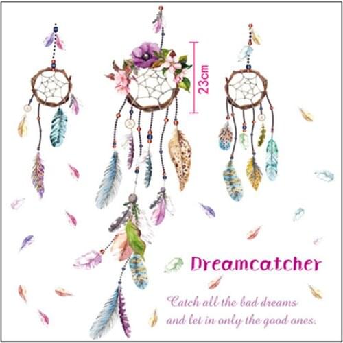 Dream Catcher Feather Wall Decal Dream Come True Wall Sticker Bedroom Living Room Wall Decoration