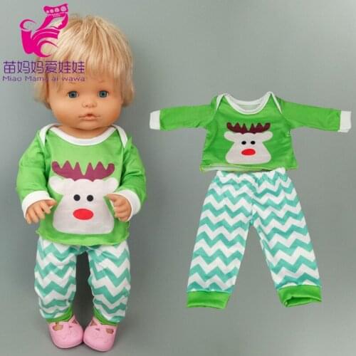 Nenuco baby doll clothes Christmas pajama set fit 38cm Ropa y su Hermanita doll reindeer sleepwear