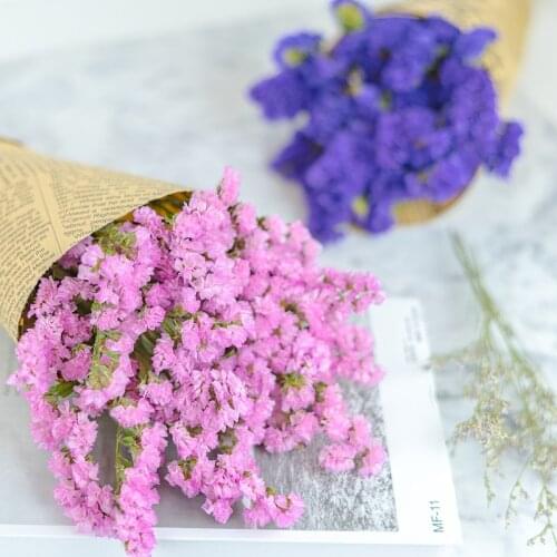 About 50cm Multi-Color Real Dried Natural Flower Bouquet Wedding Festivals Party DIY Decoration Myosoti Sylvatica&Forget Me Not