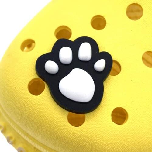 1PCS Cartoon Dog Paw Print Icon Shoes Charms Cute Croc Decoration Silicone Animal Slipper Accessories Kids Party Gifts