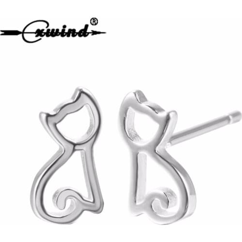Cxwind Tniy Cat Kitty Stud Earrings Cute Mini Pet Cat earrings for Kids Children Gift for Girl Women Ear Jewelry oorbellen