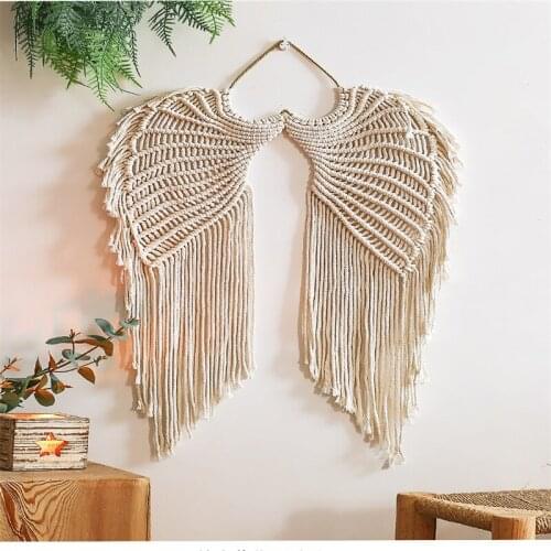 Woven Tapestry Home Tassel Wing-Shaped Hanging Artware Decorative Pendant for Living Room Bedroom