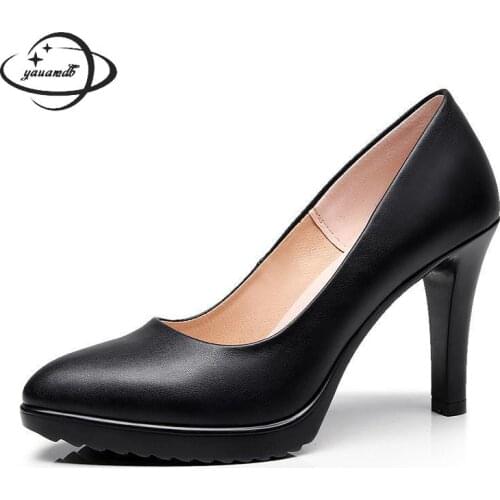 Yauamdb Women Pumps Female 33-43 Spring Autumn 8cm High Heels Pumps Platform Slip On Pointed Toe Ladies Sexy Office Shoes Ly81
