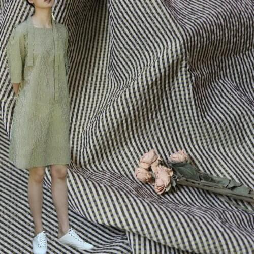 XHGZ High Quality Natural Silk And Cotton Yarn-dyed Fabric For Sewing Cloth Dresses Robe Summer Thin DIY Handmade Designer