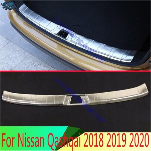 For Nissan Qashqai 2018 2019 Stainless Steel Rear Trunk Scuff Plate Door Sill Cover Molding Garnish