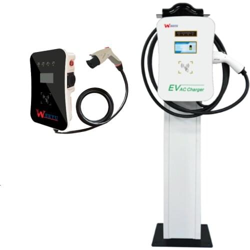 Type 2 Charge Cable 11kw Wallbox EV Charger Electric Car Charging 3 Phases Veichle Charging Station Plug&play or RFID Card