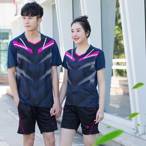 Women / Mens Elastic Tennis shirt , t-shirt badminton , Navy Youth Kits , Shorts tenis badminton , Girls Table Sport uniform