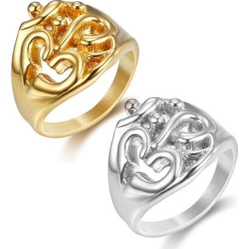 Yoga jewelry OM sign ring gold color running men sign ring