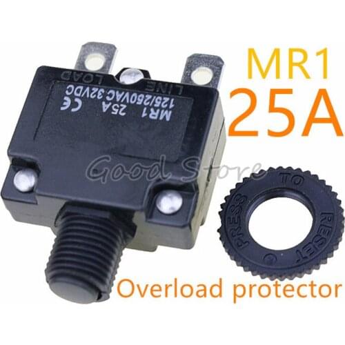 1pcs Reset thermal switch MR1 25A 125/250VAC 32VDC overload protection circuit breaker overload protector