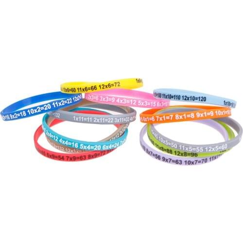 12Pcs/Set Multiplication Tables Silicone Bracelet Learn Math Education For Kids