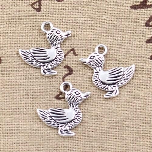 20pcs Charms Duck 20x20mm Antique Silver Color Plated Pendants Making DIY Handmade Tibetan Silver Color Jewelry