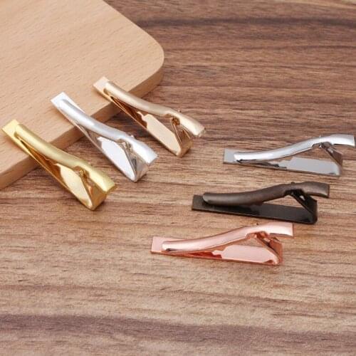 50pcs copper metal 42x5mm tie clip tie clips bezel blank cabochon base jewelry blanks settings
